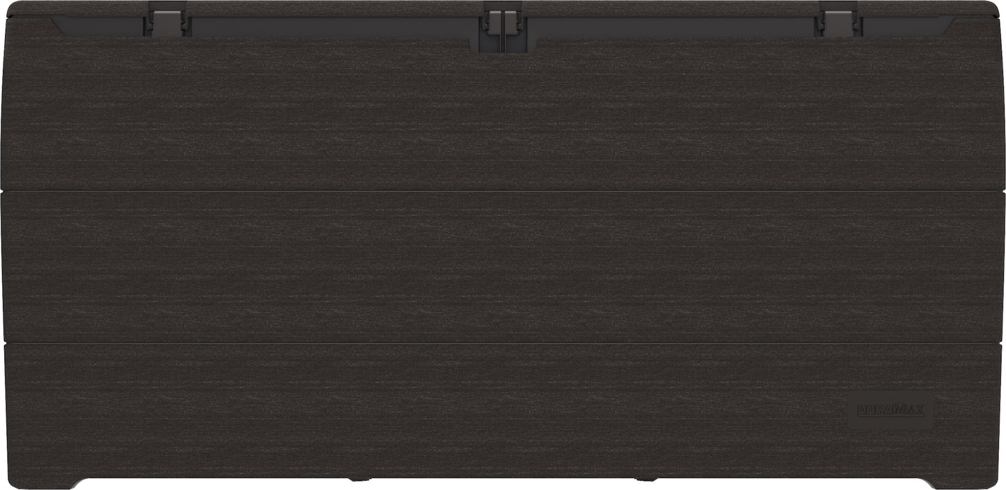 Open Box Duramax 71 Gallon Outdoor Resin Deck Box, Garden Furniture Organizer Brown