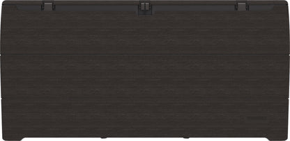 Open Box Duramax 71 Gallon Outdoor Resin Deck Box, Garden Furniture Organizer Brown