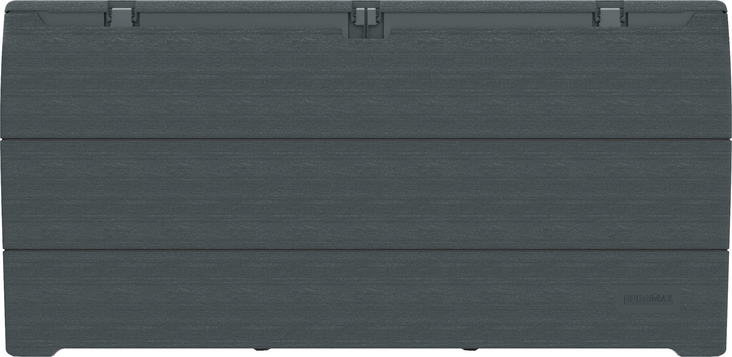 Open Box Duramax 71 Gallon Outdoor Resin Deck Box, Garden Furniture Organizer Gray