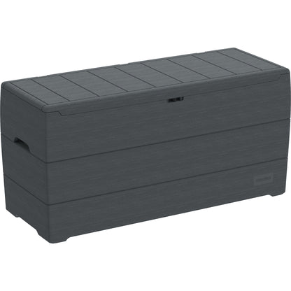 Open Box Duramax 71 Gallon Outdoor Resin Deck Box, Garden Furniture Organizer Gray